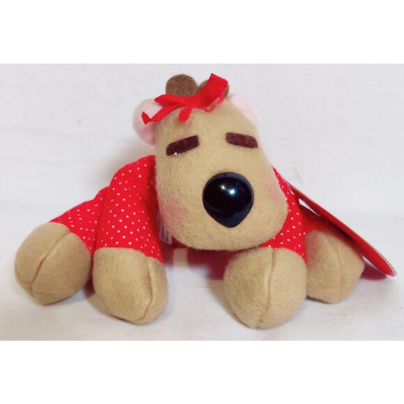 VTG Hallmark 1986 CHRISTMAS Holiday Reindeer Plush Ramona 8" WIDE with Tags - Picture 1 of 11